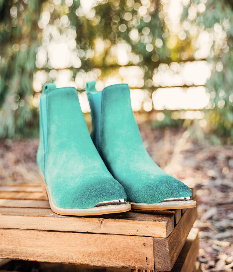 Hazel Blues® |  Wylie Suede Ankle Boot in Teal