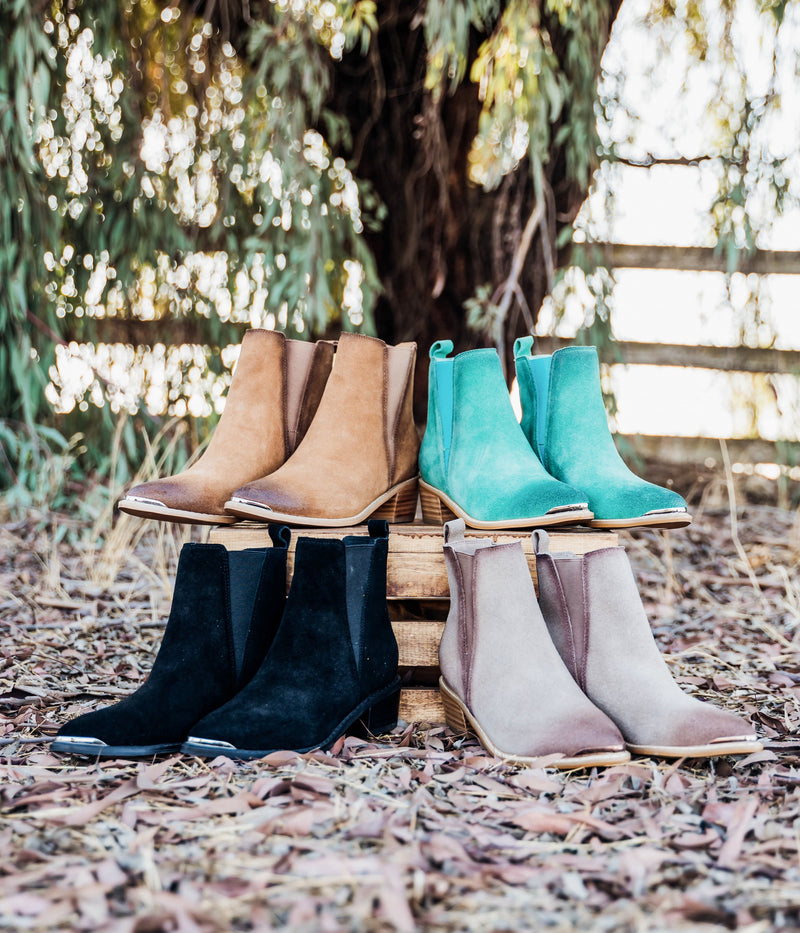 Hazel Blues® |  Wylie Suede Ankle Boot in Black