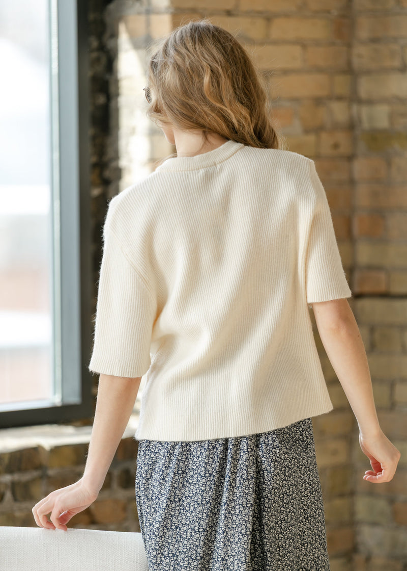 Zadie Ivory Short Sleeve Button Cardigan – Hazel Blues®