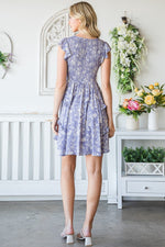 Hazel Blues® |  Reborn J Floral Ruffle Trim Smocked Mini Dress