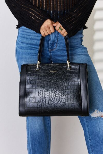 Hazel Blues® |  David Jones Texture PU Leather Handbag