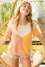 Hazel Blues® |  BiBi Round Neck Color Block Short Sleeve T-Shirt