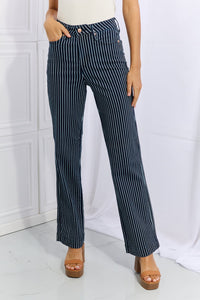 Hazel Blues® |  Judy Blue Cassidy High Waisted Tummy Control Striped Straight Jeans