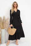 Hazel Blues® |  Swiss Dot Tied Surplice Flounce Sleeve Dress