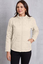 Hazel Blues® |  Zip Up Mock Neck Pocketed Jacket