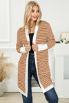 Hazel Blues® |  Striped Open Front Longline Cardigan