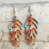 Hazel Blues® |  Leaf Shape Wooden Dangle Earrings