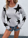 Hazel Blues® |  Star Round Neck Long Sleeve Sweater