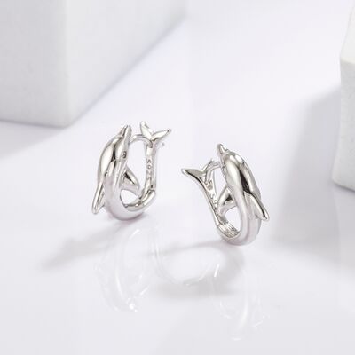 Hazel Blues® |  925 Sterling Silver Zircon Dolphin Earrings
