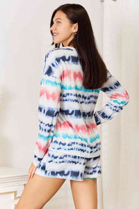 Hazel Blues® |  Double Take Tie-Dye Dropped Shoulder Lounge Set