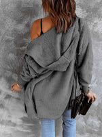 Hazel Blues® |  Open Front Hooded Faux Fur Outwear with Pockets
