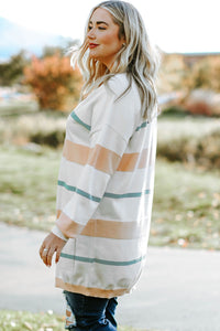 Hazel Blues® | Striped Open Front Cardigan