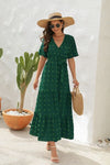 Hazel Blues® |  Swiss Dot Tied Surplice Short Sleeve Dress