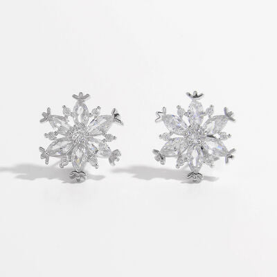 Hazel Blues® |  925 Sterling Silver Zircon Snowflake Earrings