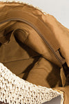 Hazel Blues® |  Fame Striped Straw Braided Tote Bag