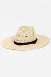 Hazel Blues® |  Fame Openwork Lace Detail Wide Brim Hat
