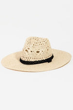 Hazel Blues® |  Fame Openwork Lace Detail Wide Brim Hat