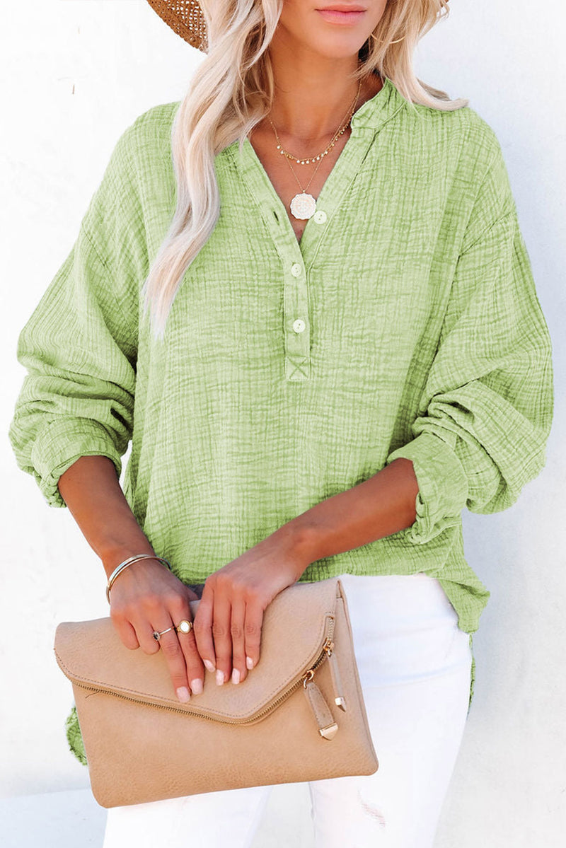 Hazel Blues® |  Buttoned Long Sleeve Blouse