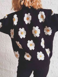 Hazel Blues® |  Flower Round Neck Long Sleeve Sweater