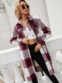 Hazel Blues® |  Plaid Longline Shirt Jacket