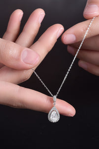 Hazel Blues® |  1.5 Carat Moissanite 925 Sterling Silver Teardrop Necklace