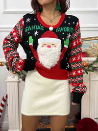 Hazel Blues® |  SANTA'S FAVORITE Graphic Long Sleeve Sweater