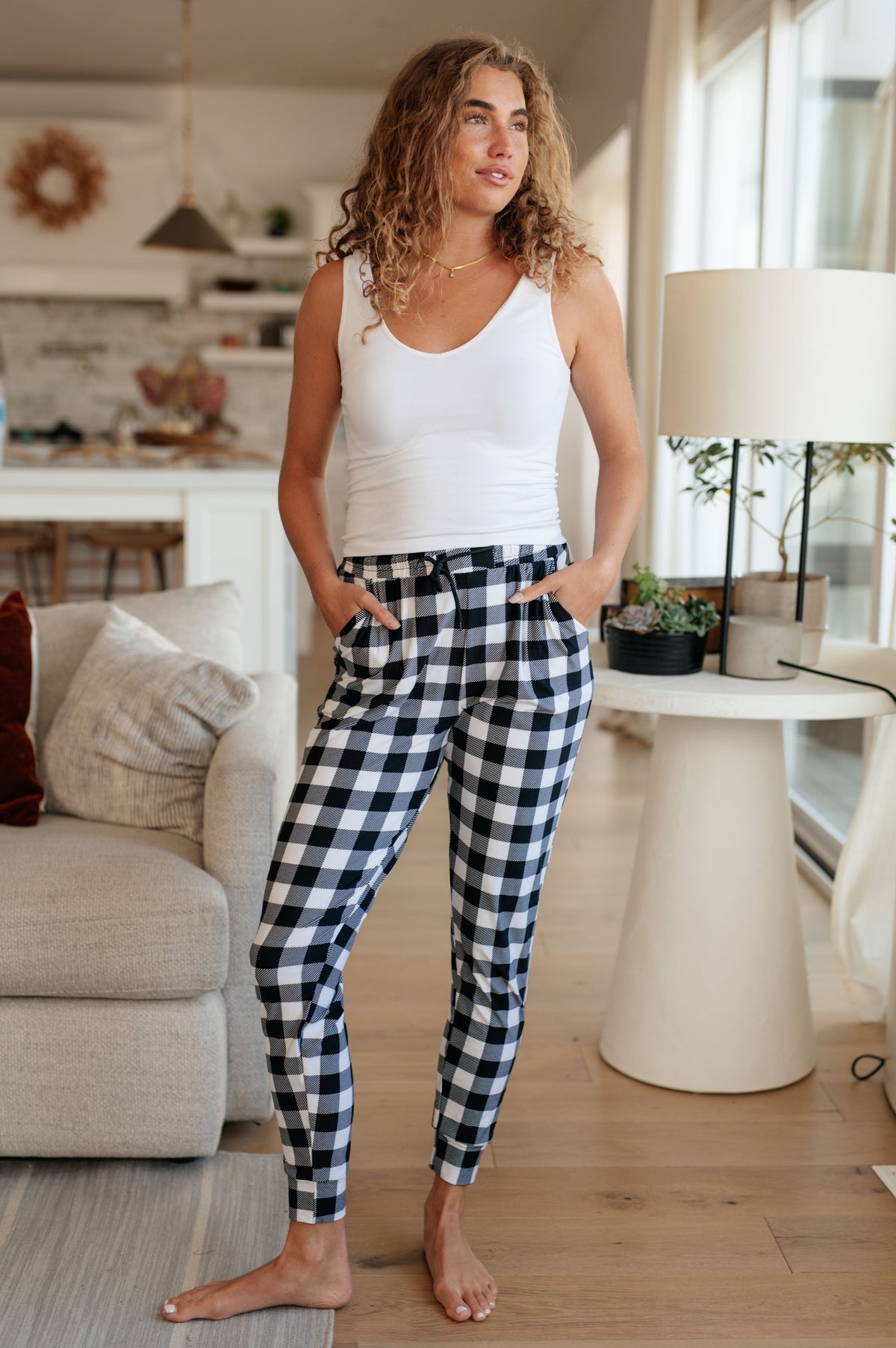 Hazel Blues® |  Your New Favorite Joggers in Black and White Check