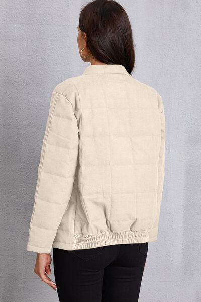 Hazel Blues® |  Zip Up Mock Neck Pocketed Jacket