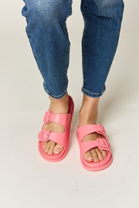 Hazel Blues® |  Legend Double Buckle Open Toe Sandals