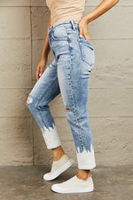 Hazel Blues® |  BAYEAS High Waisted Distressed Painted Cropped Skinny Jeans