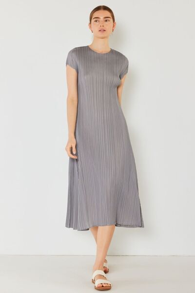 Hazel Blues® | Pleated Cap Sleeve A-Line Dress