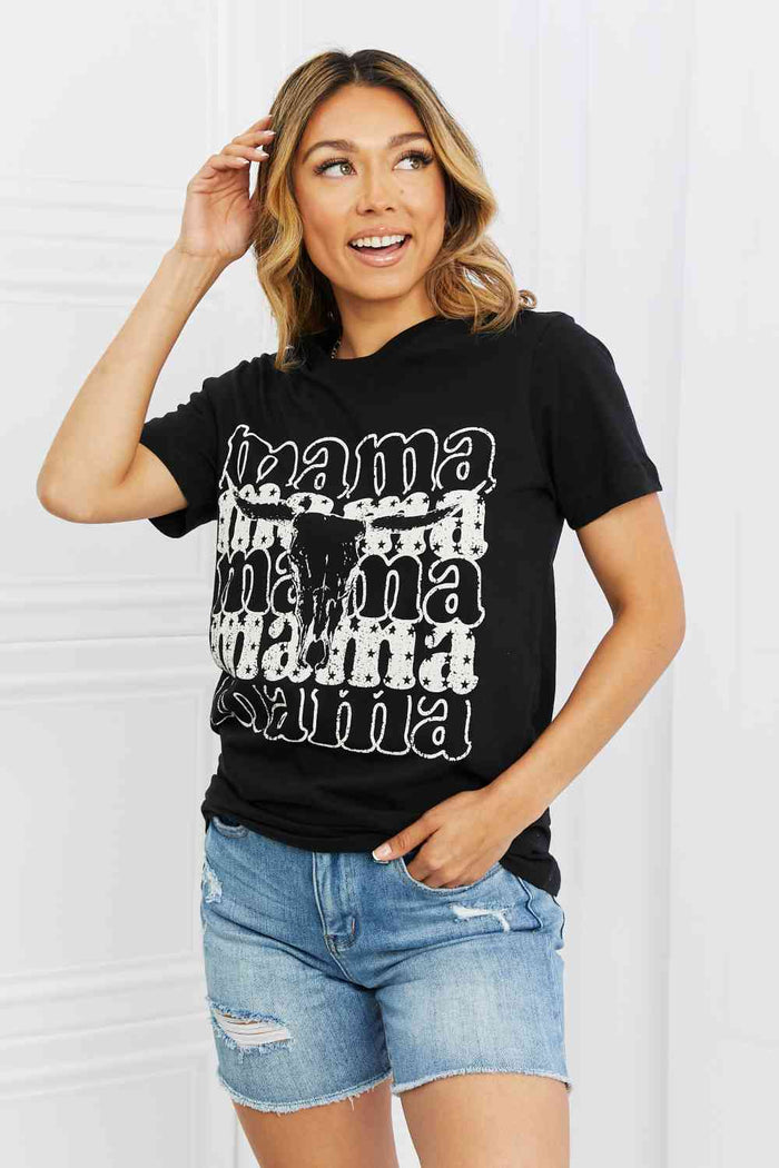 Hazel Blues® |  mineB I Got It From My Mama Graphic Tee in Black