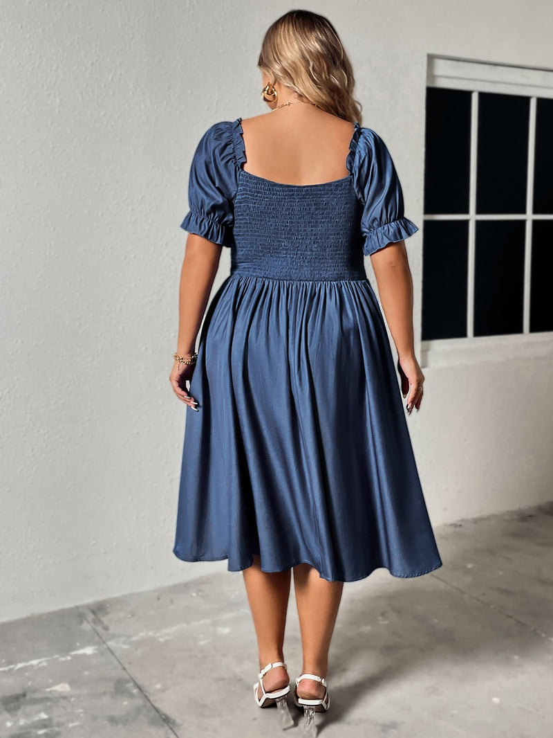 Hazel Blues® | Ruched Sweetheart Neck Dress