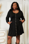 Hazel Blues® |  Double Take Scoop Neck Empire Waist Long Sleeve Dress