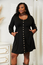 Hazel Blues® |  Double Take Scoop Neck Empire Waist Long Sleeve Dress