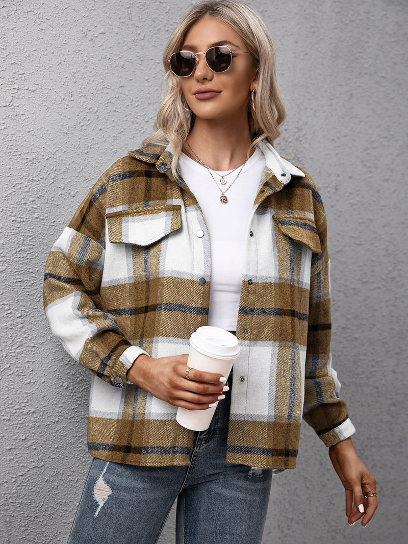 Hazel Blues® |  Plaid Long Sleeve Shirt Jacket