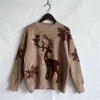 Hazel Blues® |  Reindeer and Snowflake Pattern Sweater