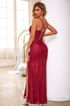 Hazel Blues® |  Lace-Up Sequin Spaghetti Strap Dress