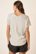 Hazel Blues® |  Mittoshop Striped V-Neck Short Sleeve T-Shirt