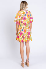 Hazel Blues® |  GeeGee Floral V-Neck Ruffle Trim Mini Dress