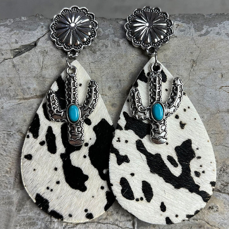 Hazel Blues® |  Turquoise Cactus Dangle Earrings