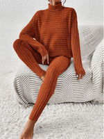 Hazel Blues® |  Ribbed Turtleneck Top and Pants Set