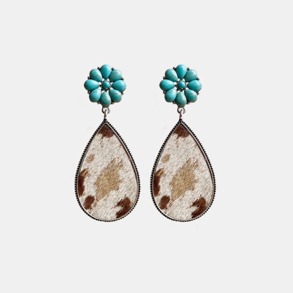 Hazel Blues® |  Turquoise Flower Teardrop Earrings