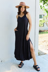 Hazel Blues® |  Ninexis Good Energy Cami Side Slit Maxi Dress in Black