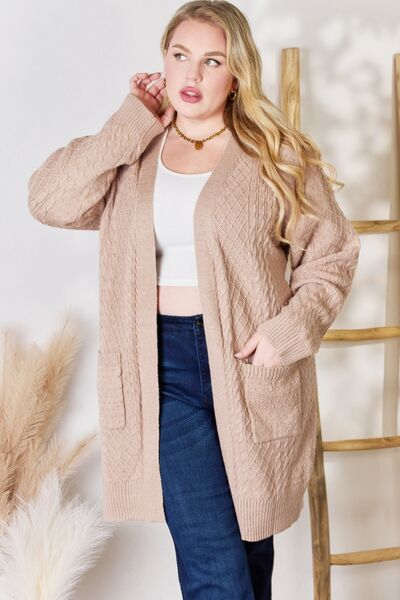 Hazel Blues® |  Hailey & Co Cable-Knit Pocketed Cardigan