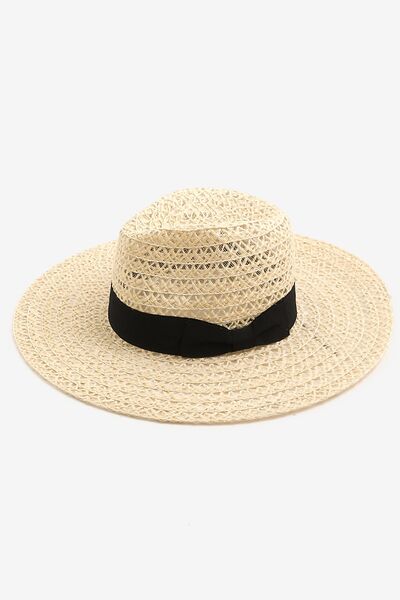 Hazel Blues® |  Fame Wide Brim Straw Weave Sun Hat