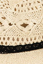 Hazel Blues® |  Fame Openwork Lace Detail Wide Brim Hat