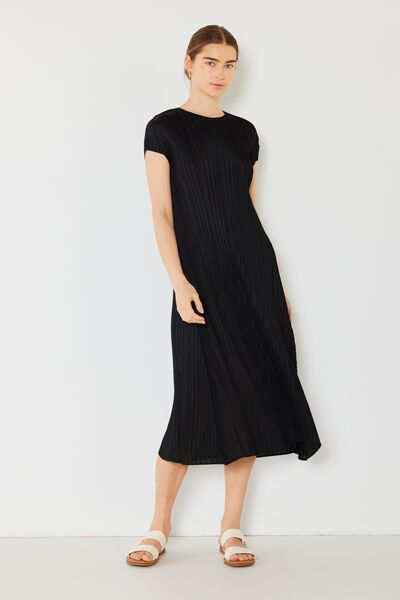 Hazel Blues® | Pleated Cap Sleeve A-Line Dress