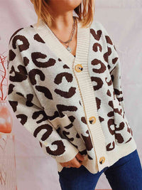 Hazel Blues® |  Leopard Button Front Cardigan with Pockets