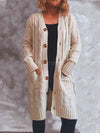 Hazel Blues® |  Button Up Cable-Knit Cardigan with Pockets